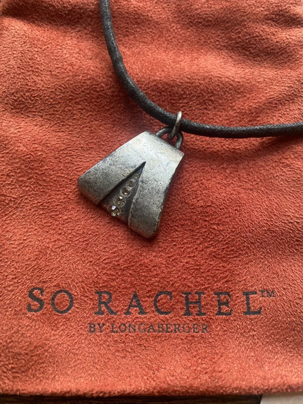So Rachel Longaberger Trapezoid Pendant Necklace w/ Pouch & Box - Picture 2 of 14
